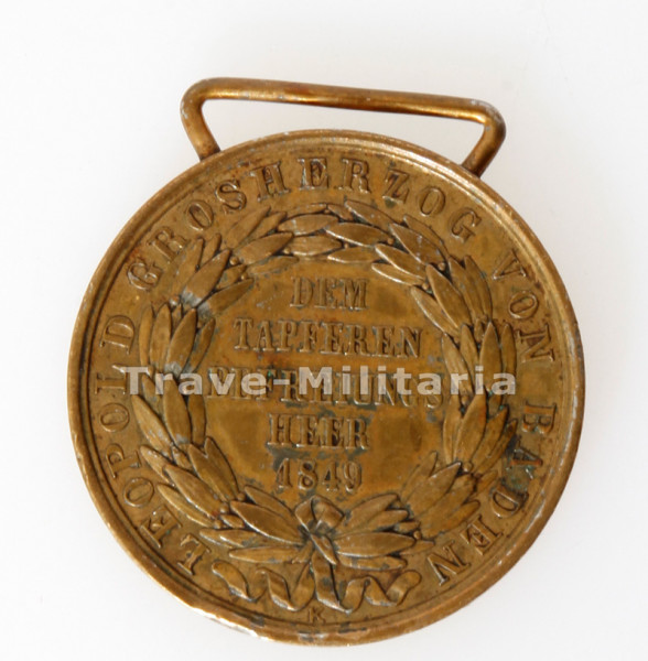 Baden Gedächtnis Medaille für 1849 Neuheiten Trave Militaria