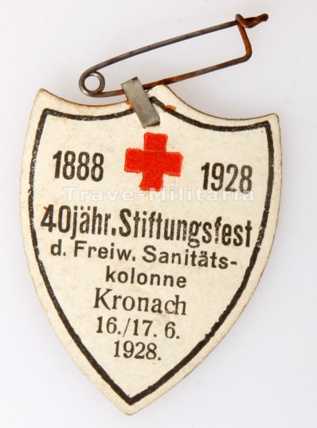 Freiwillige Sanitätskolonne Kronach 40 Jahre 1928