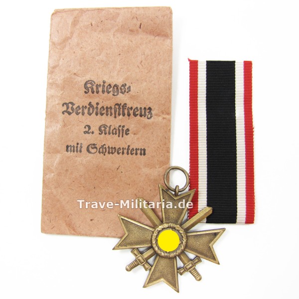 Kriegsverdienstkreuz 2. Klasse mit Schwertern in Verleihtüte Hersteller 6
