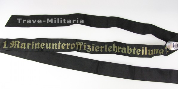 Kriegsmarine Mützenband 1.Marineunteroffizierlehrabteilung 1.