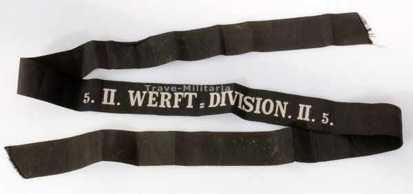 Kaiserliche Marine Mützenband ,,5.II. Werft-Division .II.5"