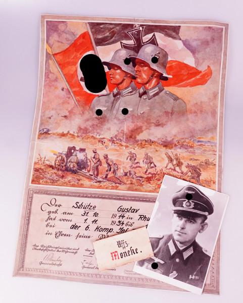 Wehrdiensturkunde Moneke Inf. Regt. Göttingen