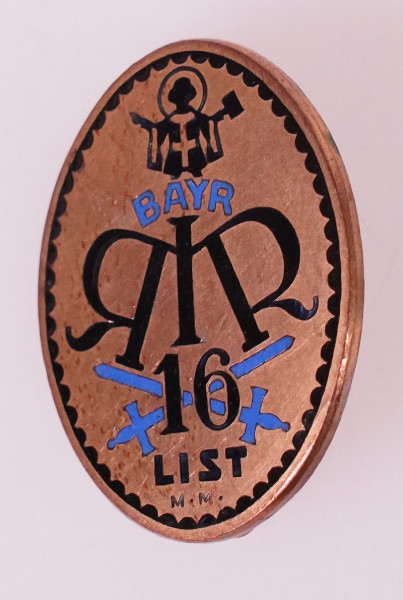 Bayr.Reserve-Infanterie-Regiment 16 "List" Abzeichen für Regimentsangehörige