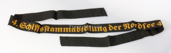 Kriegsmarine Mützenband "4. Schiffsstammabteilung der Nordsee 4."