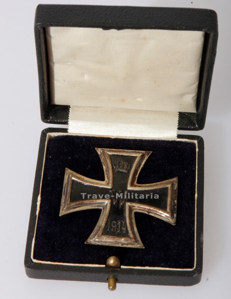 Eisernes Kreuz 1. Klasse 1914 im Etui mit Trägerritzung