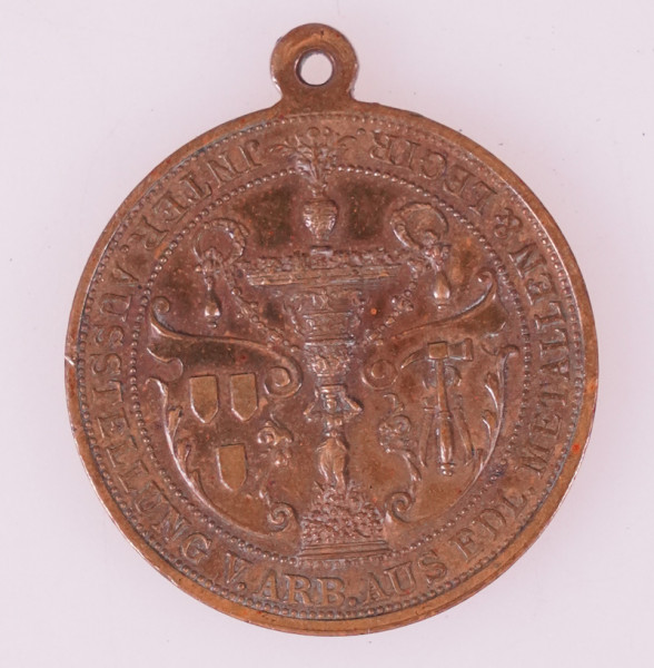 Medaille Inter. Ausstellung v. Arb. aus Edl. Metallen & Legierungen 1885