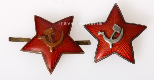 Russland 2x Sowjetstern für Mütze