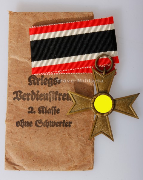 Kriegsverdienstkreuz 2. Klasse ohne Schwerter 1939 mit Verleihungstüte