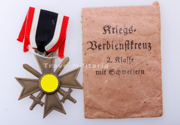 Kriegsverdienstkreuz 2.Klasse mit Schwertern im Umschlag