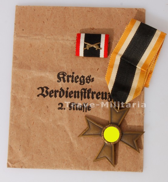 Kriegsverdienstkreuz 2. Klasse ohne Schwerter 1939 mit Verleihungstüte