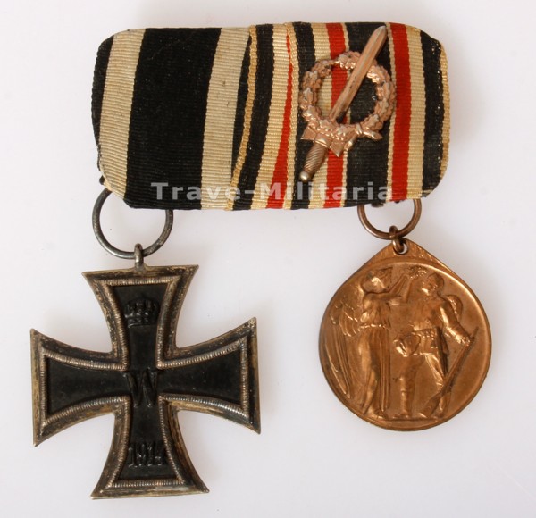 2er Ordensspange Eisernes Kreuz und Ehrendenkmünze