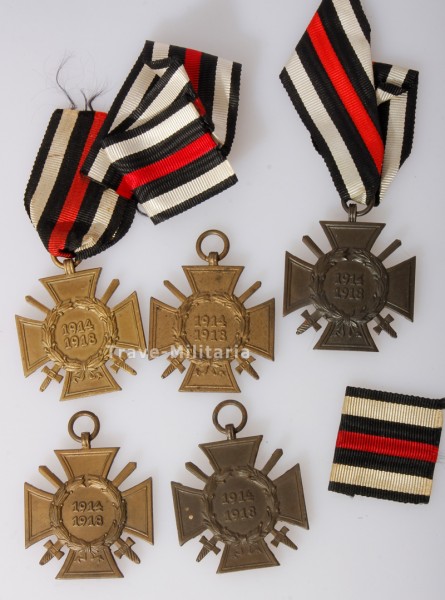 5x Ehrenkreuz für Frontkämpfer 1914/1918