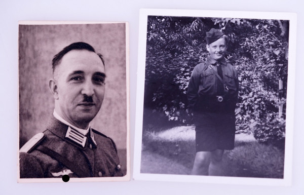 2 Fotos Leutnant und Hitlerjunge