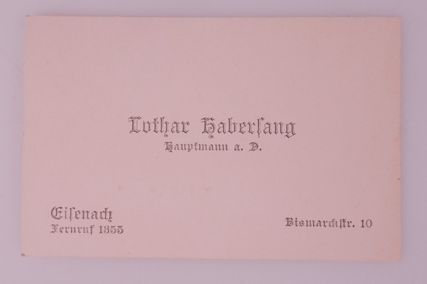 Visitenkarte Lothar Habersang Hauptmann a.D. DKiG