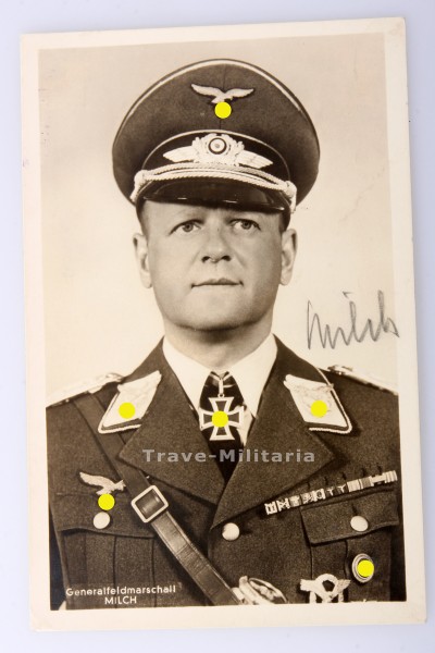 Postkarte Generalfeldmarschall Erhard Milch mit Original Unterschrift