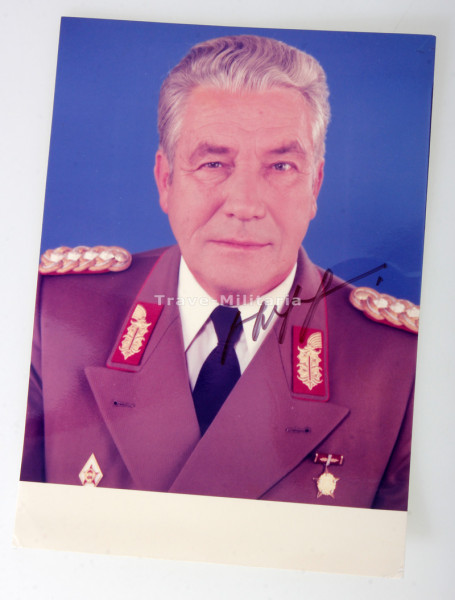 Autogrammkarte DDR-General Heinz Hoffmann