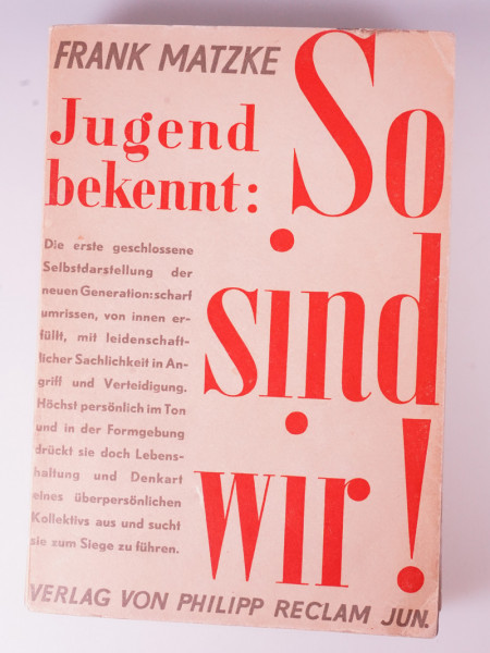 Jugend bekennt: So sind wir! 1930