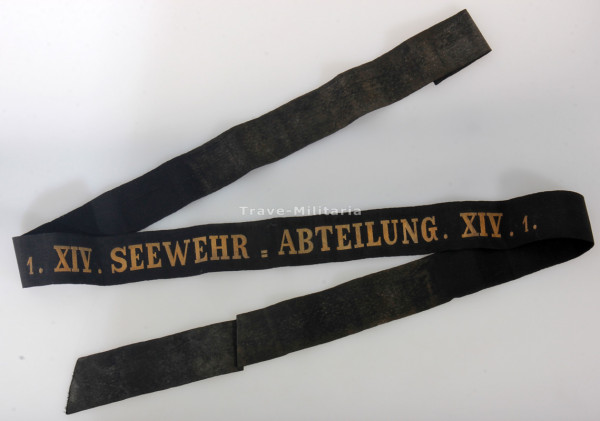 Kaiserliche Marine Mützenband "1. XIV. Seewehr-Abteilung. XIV. 1."