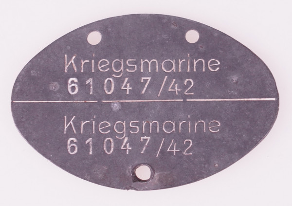 Erkennungsmarke Kriegsmarine 61047/42