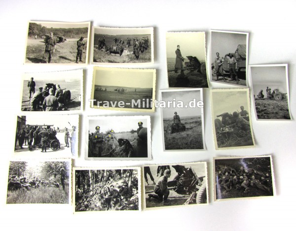 15 Fotos einer 3,7 cm PAK-Besatzung
