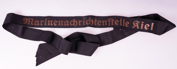 Kriegsmarine Mützenband "Marinenachrichtenstelle Kiel"