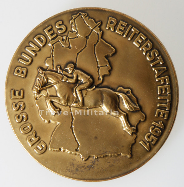 BRD Große Bundes Reiterstafette 1951 Teilnehmerplakette