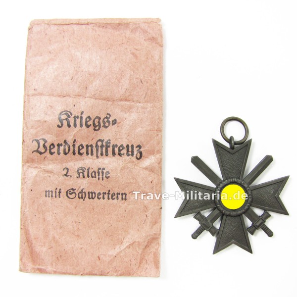 Kriegsverdienstkreuz 2. Klasse mit Schwertern in Verleihtüte Hersteller 127