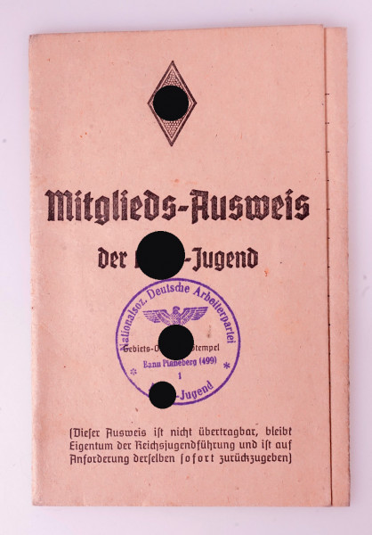 Mitgliedsausweis der Hitler-Jugend/ BDM Ingrid Möhring Elmshorn