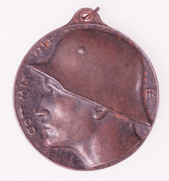 Patriotische Medaille "Gott mit uns - Die Tat ist des Deutschen stolzestes Wort 1918"