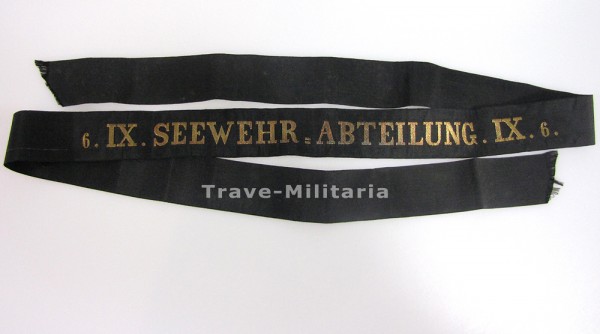 Kaiserliche Marine Mützenband 6.IX. Seewehr-Abteilung IX.6