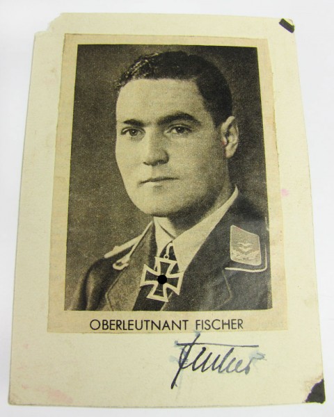 Eichenlaubträger Autogramm Oberleutnant Erwin Fischer