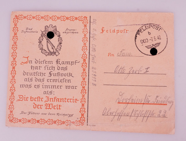 Postkarte "Das Infanterie-Sturmabzeichen"